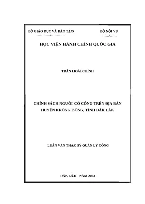 Luận văn chính sách người có công trên địa bàn huyện krông bông tỉnh đắk lắk