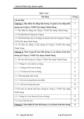 Thực trạng kế toán tiền lương và các khoản trích theo lương tại công ty tnhh xây dựng thành hưng