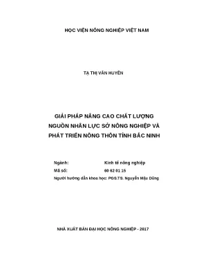 Luận văn thạc sĩ giải pháp nâng cao chất lượng nguồn nhân lực sở nông nghiệp và phát triển nông thôn tỉnh bắc ninh
