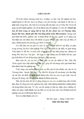 Thành lập bản đồ hiện sử dụng đất từ bản đồ địa chính cho xã thượng lâm huyện mỹ đức thành phố hà nội bằng phần mềm microstation