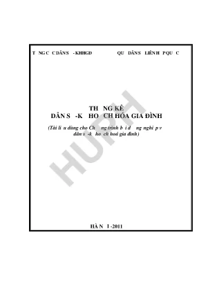 Thống kê dân số kế hoạch hóa gia đình tài liệu dùng chung cho chương trình bồi dưỡng nghiệp vụ dân số kế hoạch hóa gia đình