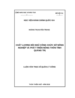 Luận văn thạc sĩ chất lượng đội ngũ công chức sở nông nghiệp và phát triển nông thôn tỉnh quảng trị