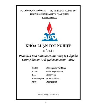 Phân tích tình hình tài chính công ty cổ phần chứng khoán vps giai đoạn 2020 2022