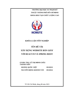 Khóa luận tốt nghiệp xây dựng website bán giày với reactjs và spring book
