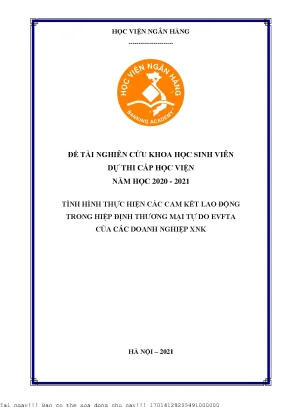 Tình hình thực hiện các cam kết lao động trong hiệp định thương mại tự do evfta của các doanh nghiệp xnk