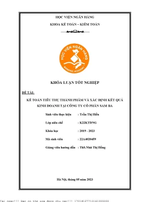 Kế toán tiêu thụ và xác định kết quả kinh doanh tại công ty cổ phần sam ba