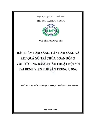 Khóa luận tốt nghiệ đặc điểm lâm sàng cận lâm sàng và kết quả xử trí chửa đoạn bóng vòi tử cung bằng phẫu thuật nội soi tại bệnh viện phụ sản trung ương