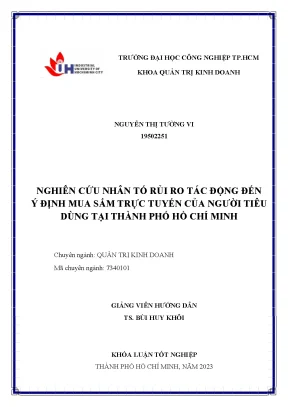 Nghiên cứu nhân tố rủi ro tác động đến ý định mua sắm trực tuyến của người tiêu dùng tại thành phố hồ chí minh
