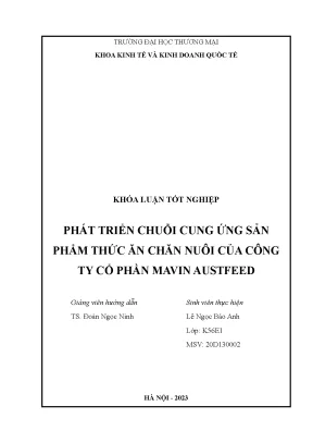 Phát triển chuỗi cung ứng sản phẩm thức ăn chăn của công ty cổ phần mavin austfeed