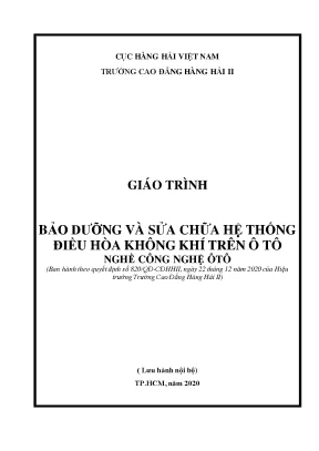 Giáo trình bảo dưỡng và sửa chữa hệ thống điều hòa không khí trên ô tô nghề công nghệ ôtô