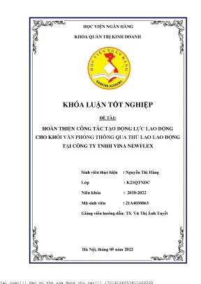 Hoàn thiện công tác tạo động lực lao động cho khối văn phòng thông qua thù lao lao động tại công ty tnhh vina newflex
