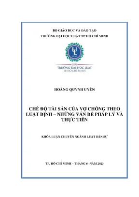 Chế độ tài sản của vợ chồng theo luật định những vấn đề pháp lý và thực tiễn