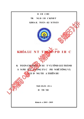 Kế toán chi phí sản xuất và tính giá thành sản phẩm bê tông tại công ty cổ phần bê tông và xây dựng thừa thiên huế