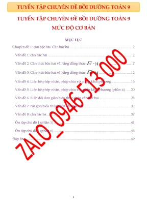 Chuyên đề 1 căn bậc 2