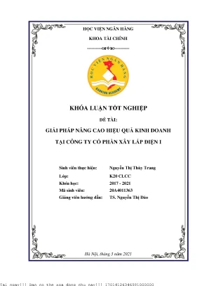 Giải pháp nâng cao hiệu quả kinh doanh tại công ty cổ phần xây lắp điện i