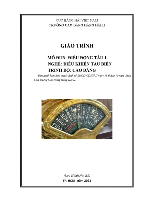 Giáo trình điều động tàu 1 nghề điều khiển tàu biển trình độ cao đẳng