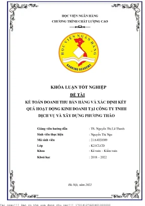 Kế toán doanh thu bán hàng và xác định kết quả kinh doanh tại công ty tnhh dịch vụ và xây dựng phương thảo