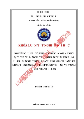 Nghiên cứu những thuộc tính của ngân hàng quyết định đến chất lượng sản phẩm tín dụng hỗ trợ sản xuất kinh doanh cho khách hàng cá nhân tại ngân hàng tmcp công thương việt vam chi nhánh hội an