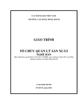 Giáo trình tổ chức quản lý sản xuất nghề hàn
