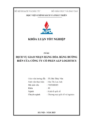 Dịch vụ giao nhận hàng hóa bằng đường biển của công ty cổ phần alp logistics