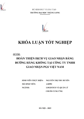 Hoàn thiện dịch vụ giao nhận hàng hoá bằng đường hàng không và thực tiễn tại công ty tnhh giao nhận pgs việt nam