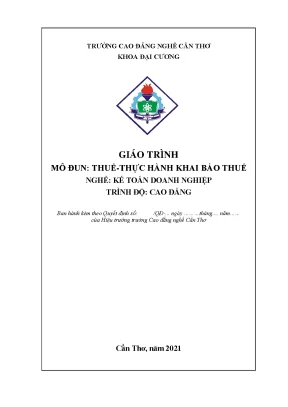 Giáo trình thuế thực hành khai báo thuế nghề kế toán doanh nghiệp trình độ cao đẳng