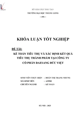 Kế toán tiêu thụ và xác định kết quả tiêu thụ thành phẩm tại công ty cổ phần deasang đức việt