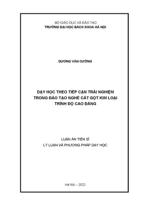 Dạy học theo tiếp cận trải nghiệm trong đào tạo nghề cắt gọt kim loại trình độ cao đẳng