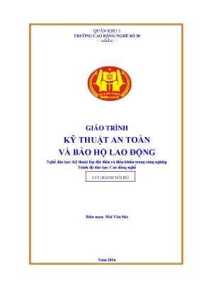 Giáo trình kỹ thuật an toàn và bảo hộ lao động nghề kỹ thuật lắp đặt điện và điều khiển trong công nghiệp cđ