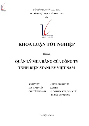 Quản lý mua hàng của công ty tnhh điện stanley việt nam