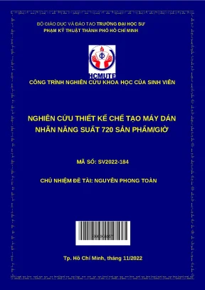 Luận văn thạc sĩ nghiên cứu thiết kế chế tạo máy dán nhãn năng suất 720 sản phẩm giờ