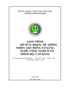 Giáo trình bảo dưỡng và sửa chữa hệ thống nhiên liệu động cơ xăng nghề công nghệ ô tô cao đẳng