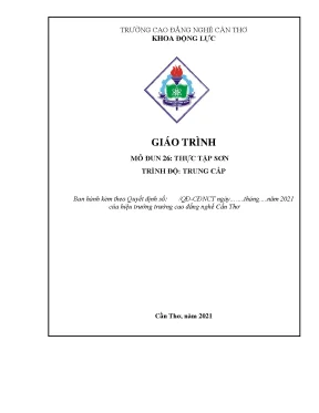 Giáo trình thực tập sơn nghề công nghệ ô tô trình độ trung cấp