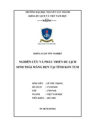 Nghiên cứu và phát triển du lịch sinh thái măng đen tại tỉnh kontum