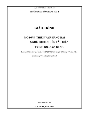 Giáo trình thiên văn hàng hải nghề điều khiển tàu biển trình độ cao đẳng