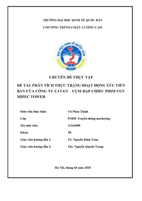 Chuyên đề thực tập phân tích thực trạng hoạt động xúc tiến bán của công ty cj cgv cụm rạp chiếu phim cgv mipec tower
