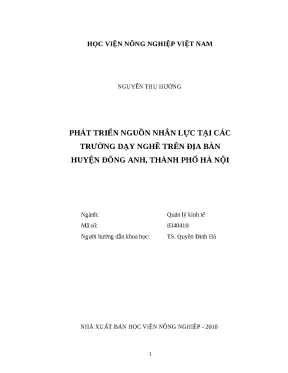 Luận văn thạc sĩ phát triển nguồn nhân lực tại các trường dạy nghề trên địa bàn huyện đông anh thành phố hà nội