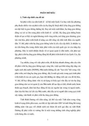 Luận văn ths qlc hợp tác công tư ppp trong phát triển hạ tầng giao thông trên địa bàn tỉnh bình dương