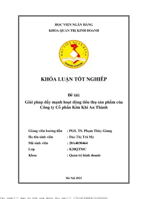 Đẩy mạnh hoạt động tiêu thụ sản phẩm tại công ty cổ phân kim khí an thành