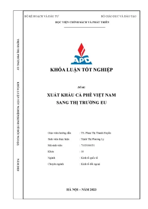 Xuất khẩu cà phê việt nam sang thị trường eu