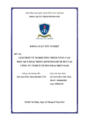 Giải pháp về marketing nhằm nâng cao hiệu quả hoạt động kinh doanh xe bus tại công ty tnhh ô tô hyundai miền nam