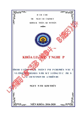 Tìm hiếu công tác kế toán tập hợp chi phí sản xuất và tính giá thành sản phẩm tại công ty cổ phần gạch tuynen huế