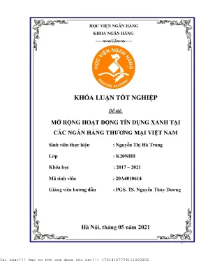 Mở rộng hoạt động tín dụng xanh tại các ngân hàng thương mại việt nam