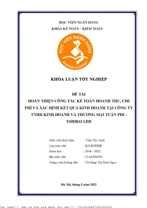 Hoàn thiện công tác kế toán doanh thu chi phí và xác định kết quả kinh doanh tại công ty tnhh kinh doanh và thương mại tuấn phi yshiko led