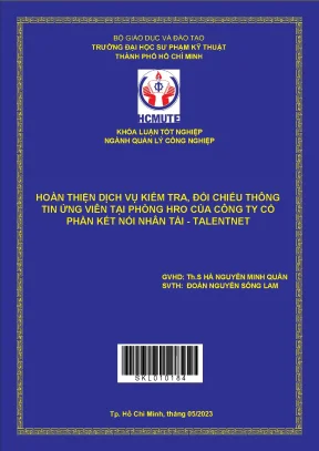 Hoàn thiện dịch vụ kiểm tra đối chiếu thông tin ứng viên tại phòng hro của công ty cổ phần kết nối nhân tài talentnet