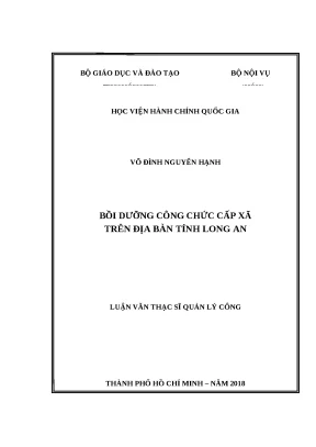 Luận văn thạc sĩ bồi dưỡng công chức cấp xã trên địa bàn tỉnh long an
