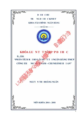 Phân tích rủi ro lãi suất tại ngân hàng tmcp công thương việt nam chi nhánh hội an