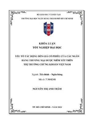 Yếu tố tác động đến giá cổ phiếu của các ngân hàng thương mại được niêm yết trên thị trường chứng khoán việt nam