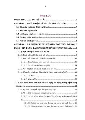 Luận văn thạc sĩ kinh tế hoàn thiện kiểm soát nội bộ hoạt động tín dụng tại ngân hàng tmcổ phần ngoại thương việt nam công nghiệp hà nội