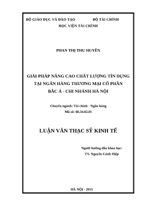 Luận văn thạc sĩ giải pháp nâng cao cltd tại nhthương mại cổ phần bắc á chi nhánh hà nội